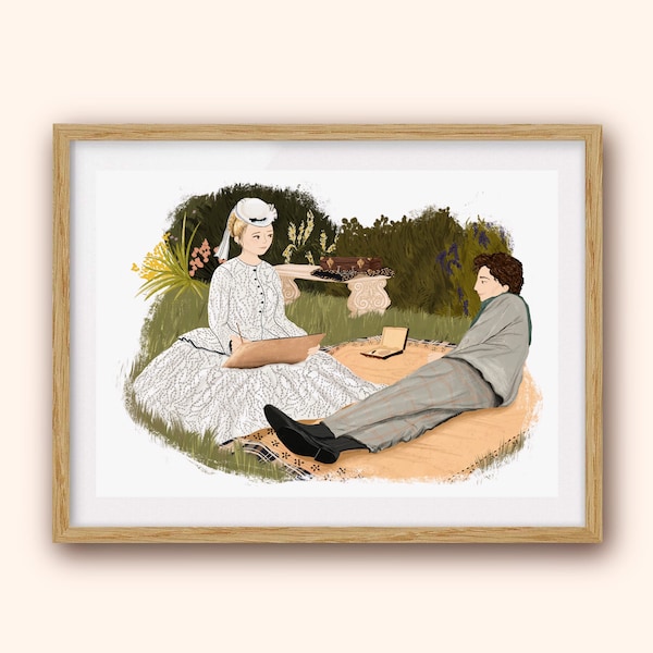 Little Women - Amy and Laurie - Original Illustration Print