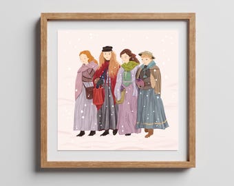 Little Women - Original Illustration Print - Square or Landscape