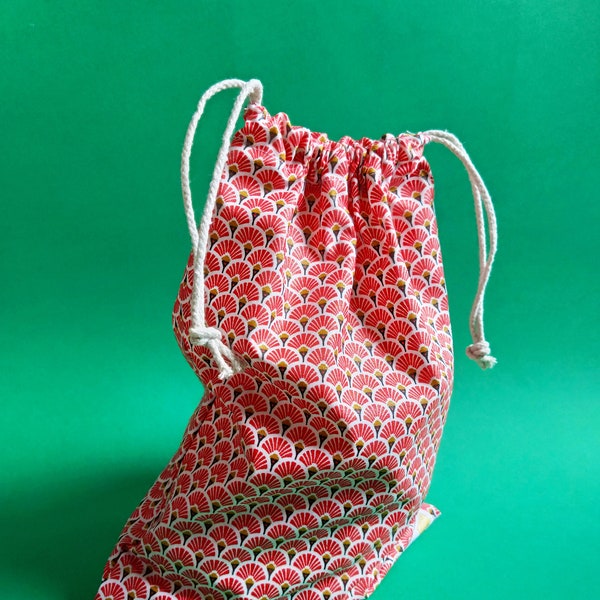 Sac à maillot de bain mouillé étanche motifs japonisants rouges