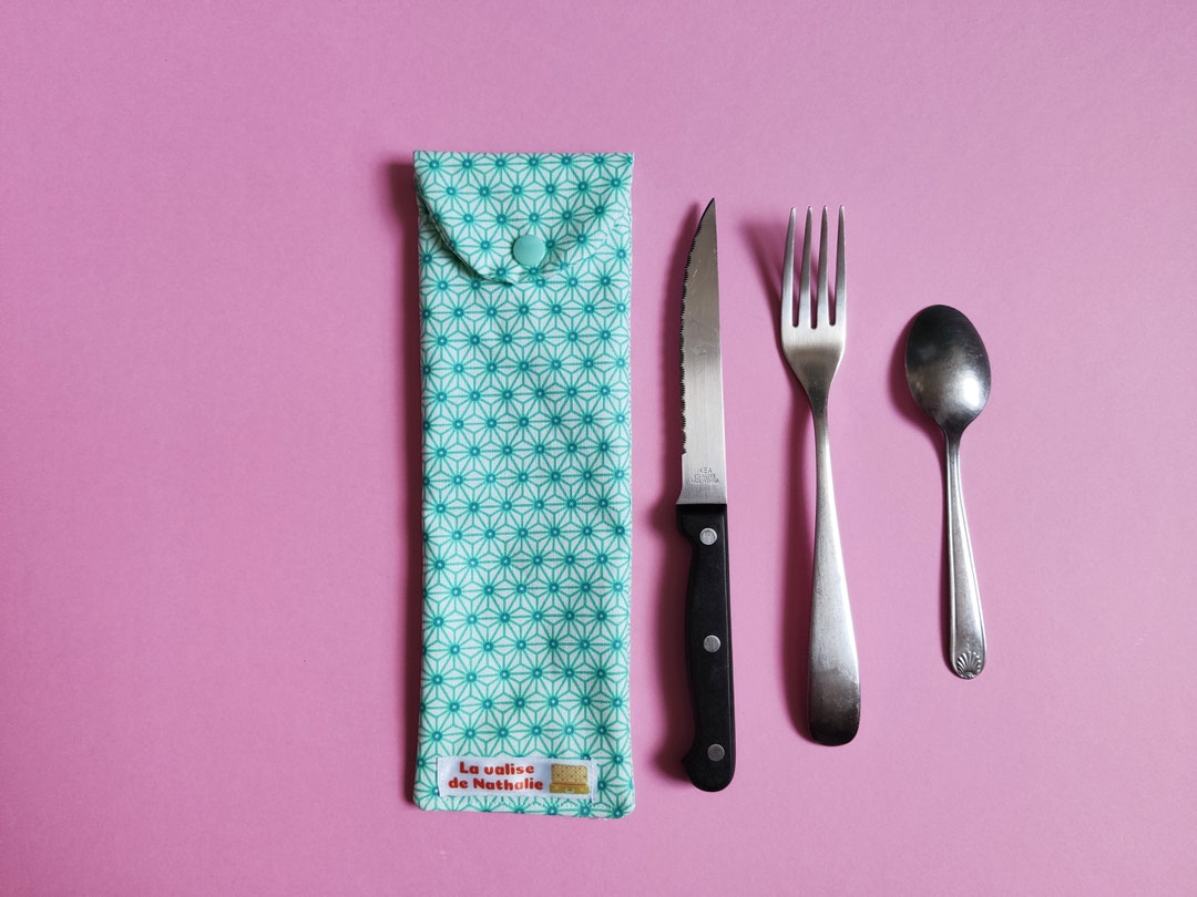 Green Geometric Case Case With Green Geometric Patterned Cutlery - Etsy
