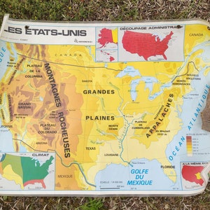 USA vintage school map