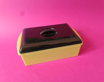 Azucarero antiguo amarillo y negro