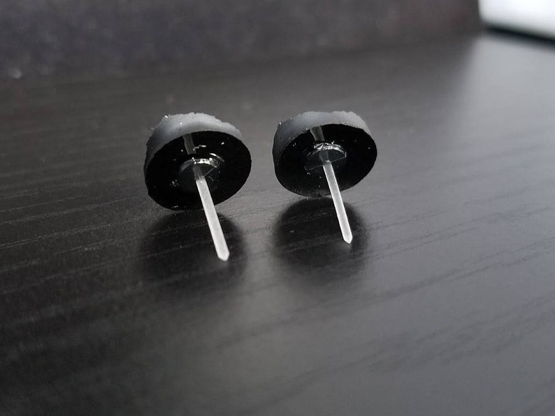 Faux 12mm Druzy Earring Stud Hypoallergenic Earring Stud Dark Grey Druzy Plastic Post Earrings Nickel Free Earring Stud