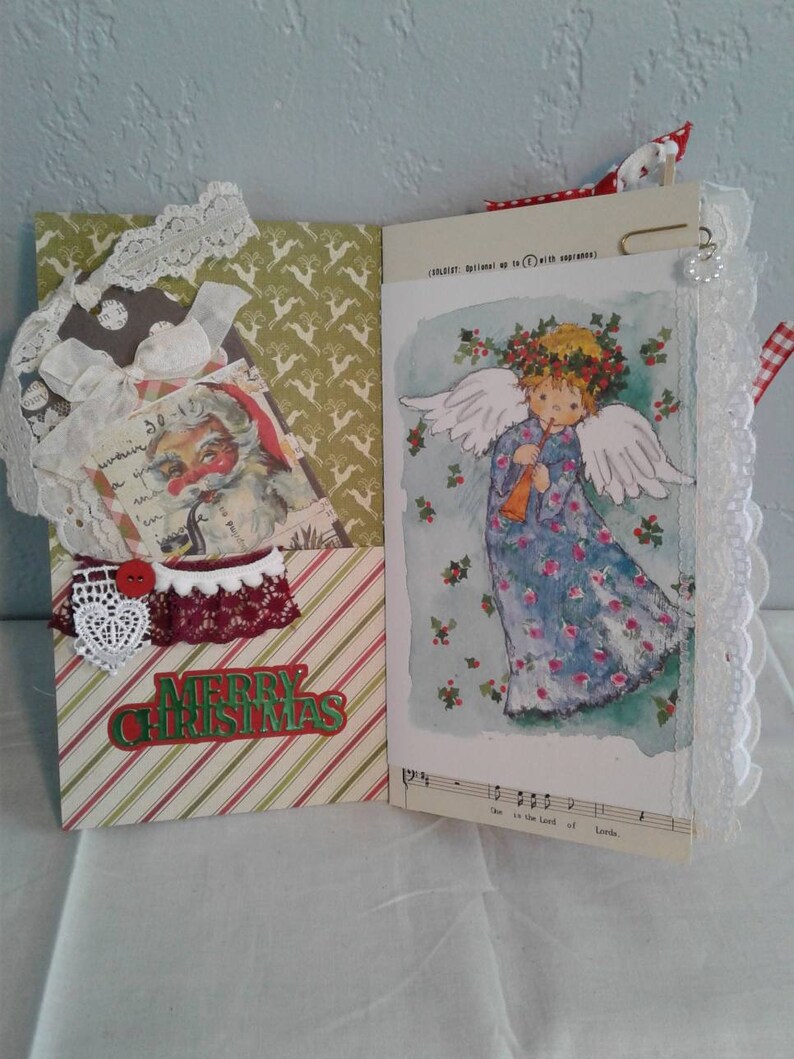 Christmas junk journal Traveler/'s notebook insert Shabby Chic VintageTraditional colorDecember daily