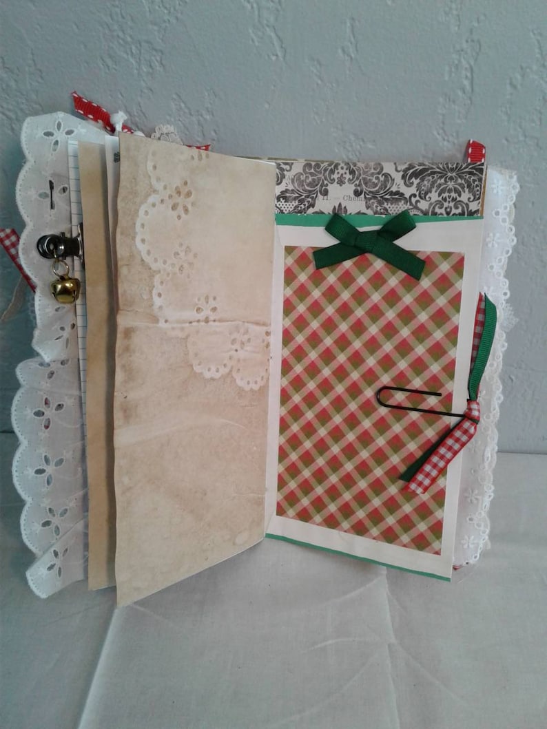 Christmas junk journal Traveler/'s notebook insert Shabby Chic VintageTraditional colorDecember daily