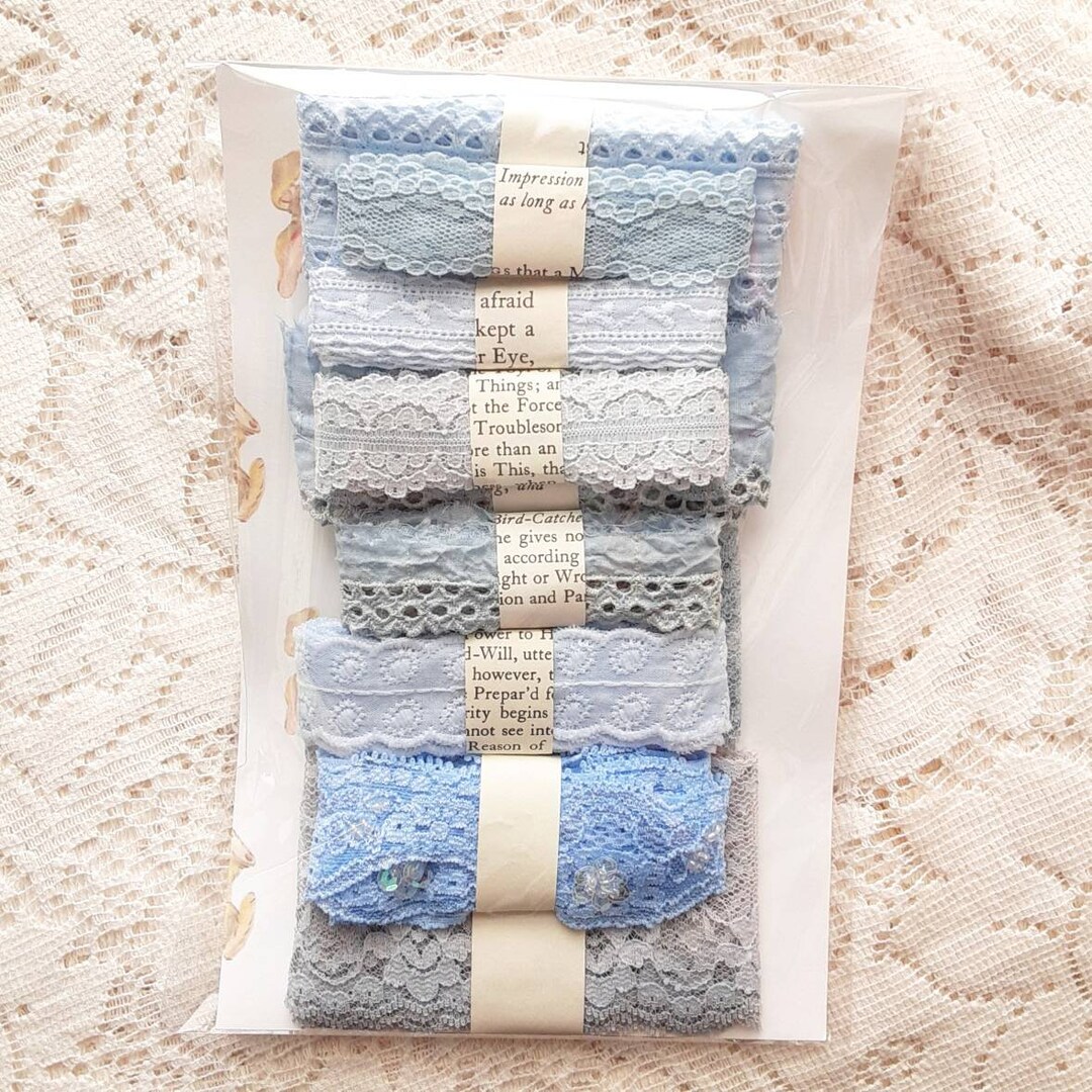Blue Babe Lace Bundle Set/hand Dyed Lace - Etsy