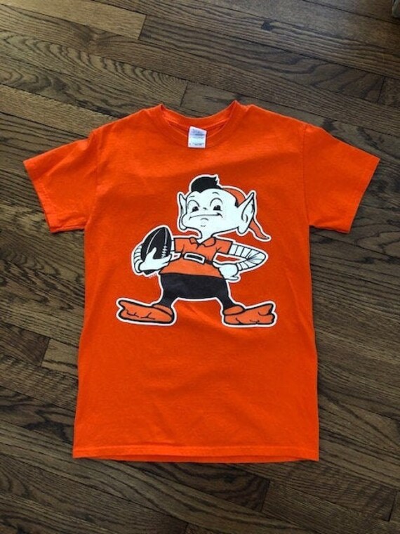 Cleveland Browns T-shirt featuring front and back Brownie Elf | Etsy