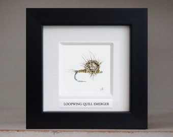 Fishing Fly "Loopwing Quill Emerger" - Original Watercolour Miniature