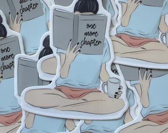One More Chapter Sticker - Bibliophile Book Nerd
