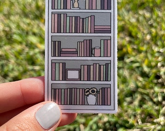 Muted Colors Book Shelf Sticker - Bookstagram