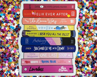 Pride Book Stack Charity Sticker