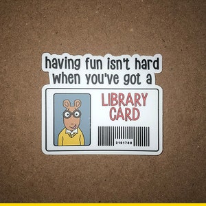 Arthur Library Card Sticker: Nostalgic Reader Gift - Etsy