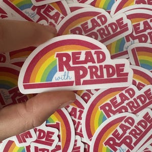 Read with Pride Sticker | Queer Books Vinyl Sticker | LGBTQ+ Book Lover Gift | Inclusive Reading Sticker | Bookworm Pride Sticker