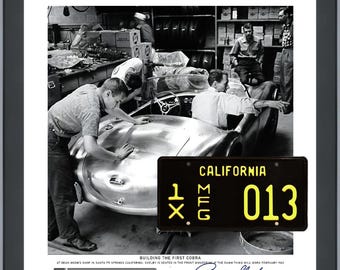 First Shelby Cobra Model with Real 3D License Plate - Classic Car History Collectible & Gift