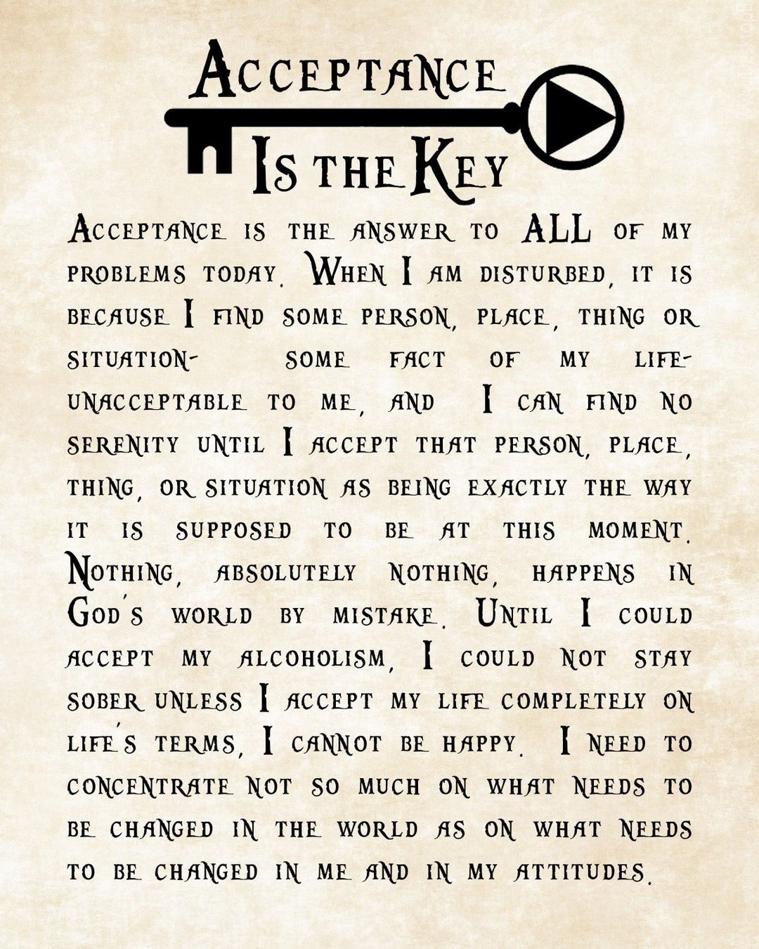Acceptance was the answer alcoholics anonymous aa big book page 417 etsy