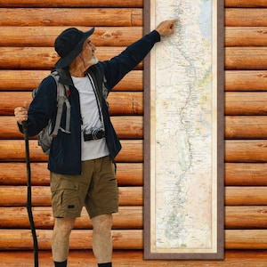 6 ftOversize Appalachian Trail Hiking Map Framed Push Pin