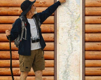 6 ftOversize Appalachian Trail Hiking Map Framed Push Pin