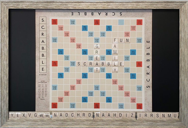 GIANT Wall Scrabble Game with Tiles in furniture Etsy