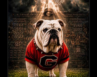 Georgia Bulldogs Respect The Legacy Art Print | UGA Football Wall Art | Georgia Bulldogs Fan Gift