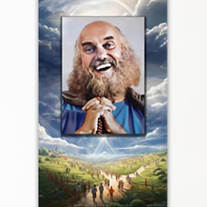 Ram Dass Portrait Artwork - &quot;We&#39;re All Just Walking Each Other Home&quot; Inspirational Spiritual Wall Art Print