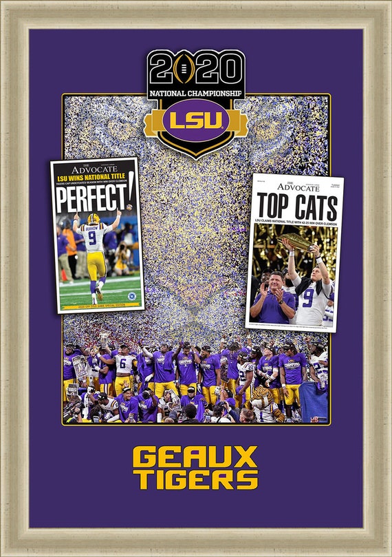 LSU Wins 2019-20 Cfp National Championship 23 BY 33 BY 1 Deep Framed  Undefeated Season 15 0 Framed in Silver 