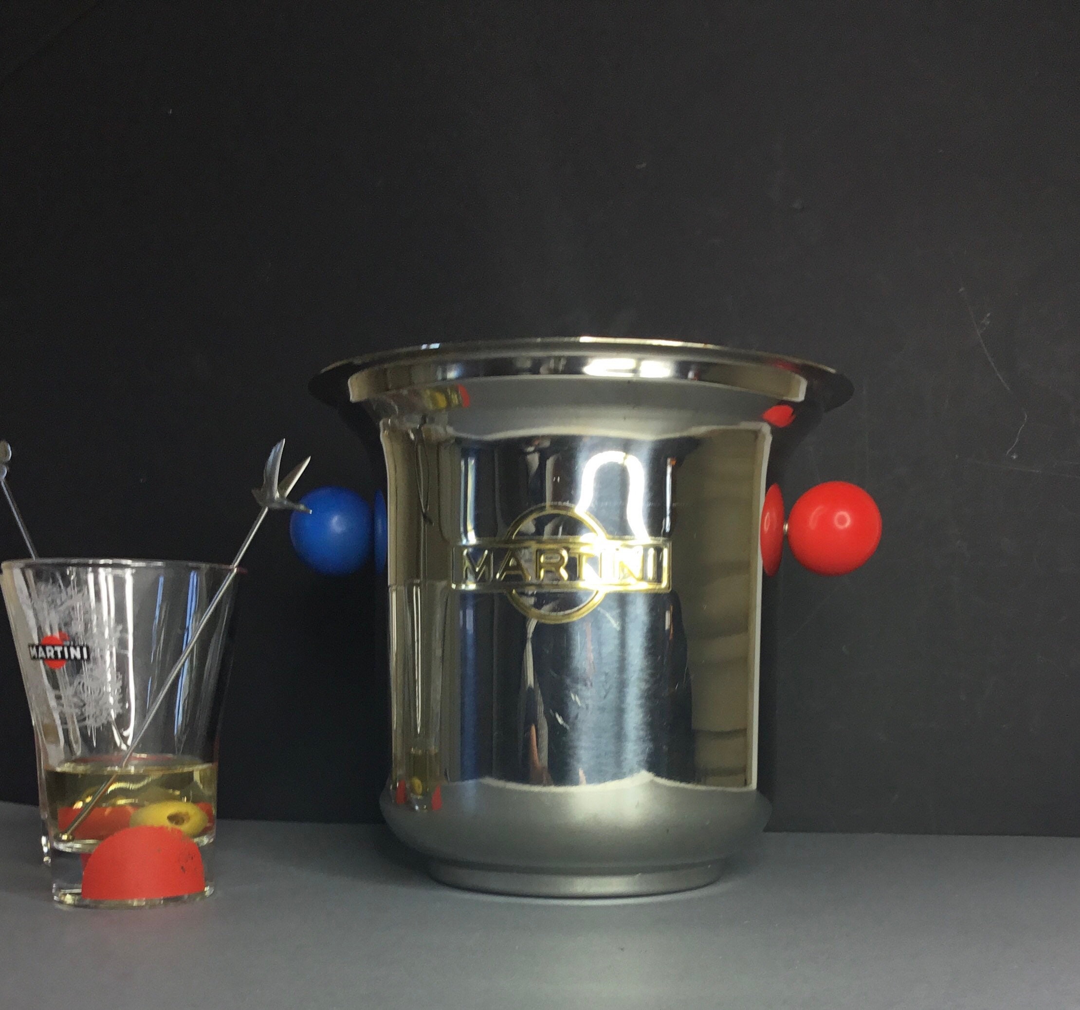 Rare et Collector Ice Bucket, Seaux à Glaçons , Rafraichissoir. Martini. 1960S Made in Italie.