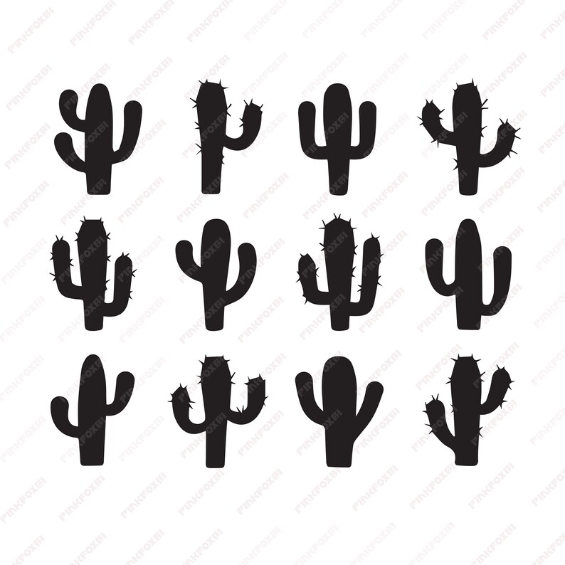 Cactus Svg/Eps/Png/Jpg/ClipartsPrintable Silhouette and | Etsy