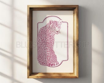 Hot Pink Leopard Print Posters, Animal Print Wall Art, Cool Girl Prints, Preppy teen girl wall art