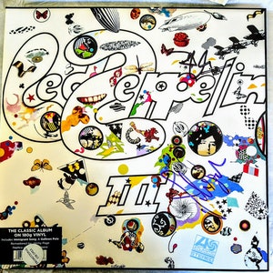 Led Zeppelin III 1970 180g Brand New Vinyl LP Werbe echte Handsigniert von 2 Mitglieder mit COA Lebenszeitgarantie