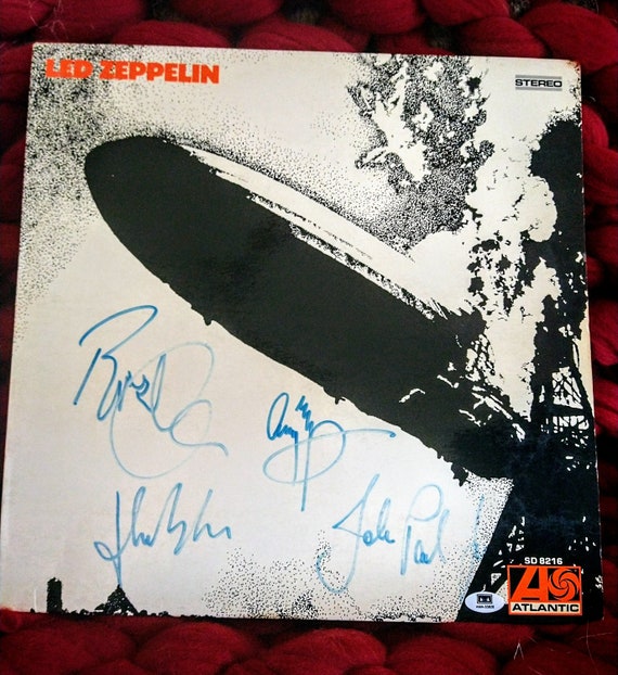 Led Zeppelin 100% Genuine Fully Hand Signed LP With COA Signed by  