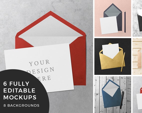 Greeting Card Envelope Mockups Invitation Mockup
