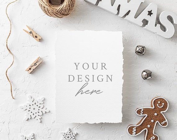 Christmas Greeting Card Mockup Christmas Invitation Christmas
