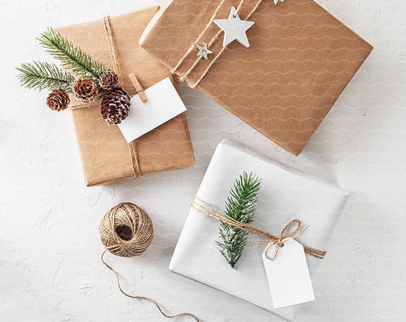 Christmas Gift Tag Mockup Portrait Tag Landscape