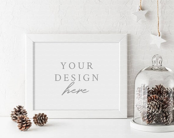 Christmas Landscape Frame Mockup Poster Mockup Wall Art Christmas Landscape Frame Mockup Poster Mockup Wall Art