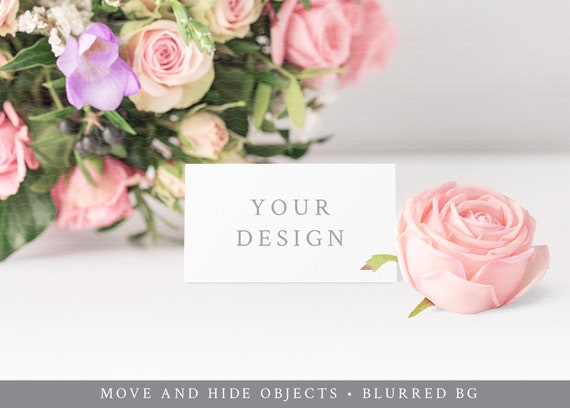 Wedding Escort Card Mockup Folded Place Card Mockup