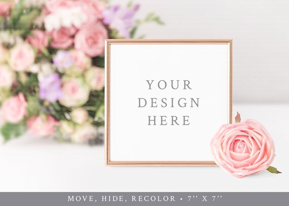 Wedding Frame Mockup Rose Gold Frame Photo