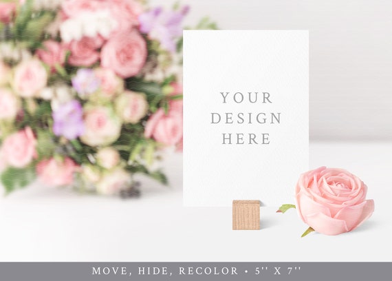 Wedding Table Card Mockup Vertical Sign 5 X