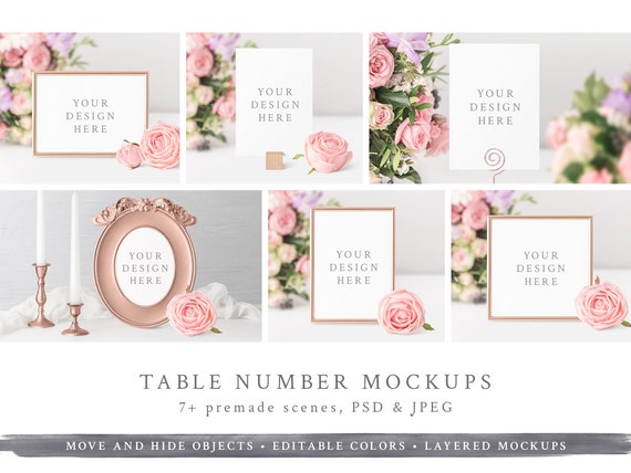 Wedding Table Number Frame Mockup 5 X 7