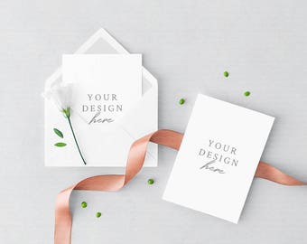 Download Wedding Invitation Greeting Cards Envelope Mockup With Flower Ribbon For Instagram 5 X 7 Psd Jpeg Styled Stock Photography All Free Mockups Free Mockup PSD Mockup Templates