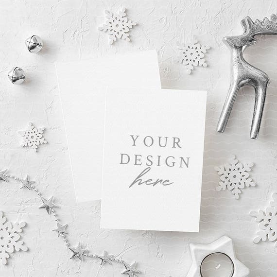 Winter Wedding Invitation Cards Square Mockup Greeting Card Winter Wedding Invitation Cards Square Mockup Greeting Card