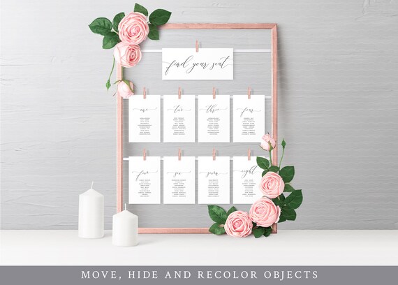 Wedding Seating Chart Cards Mockup 4x6 Wedding Seating