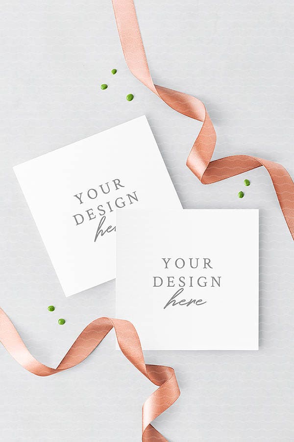 Download Wedding Square Invitation Card Mockup Wedding Invitation Etsy