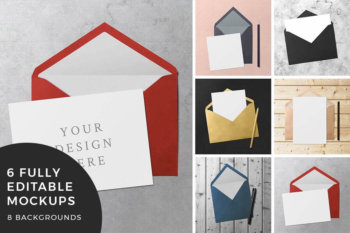 Download Greeting Card Envelope Mockups Invitation Mockup Etsy