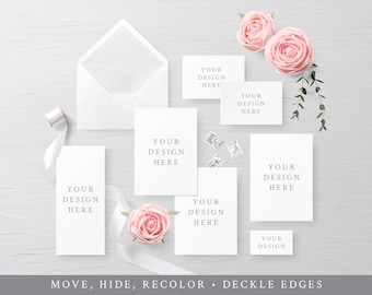 Wedding Suite Mockup / Wedding Set Mockup / Wedding Stationery Mockup / Invitation Suite Mockup  / Invitation Mockup / PSD, Styled Stock