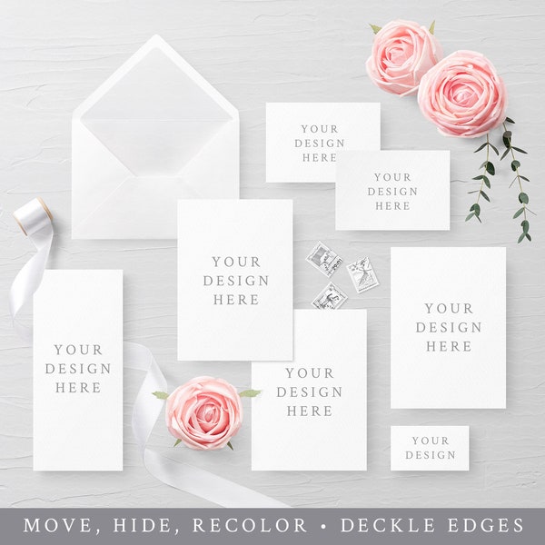 Wedding Suite Mockup / Wedding Set Mockup / Wedding Stationery Mockup / Invitation Suite Mockup  / Invitation Mockup / PSD, Styled Stock