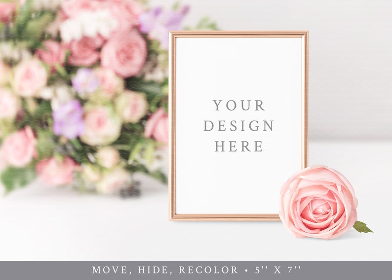 Download Wedding Table Number Mockup / Portrait Frame Mockup / Gold ...