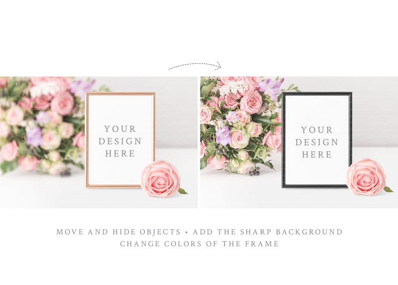 Download Wedding Table Number Mockup / Portrait Frame Mockup / Gold ...