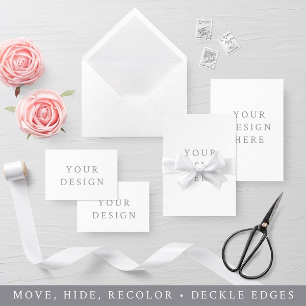 Wedding Suite Mockup / Wedding Set Mockup / Invitation Suite / Wedding Cards / Wedding Stationery Mockup / Scene Creator / Envelope / Psd