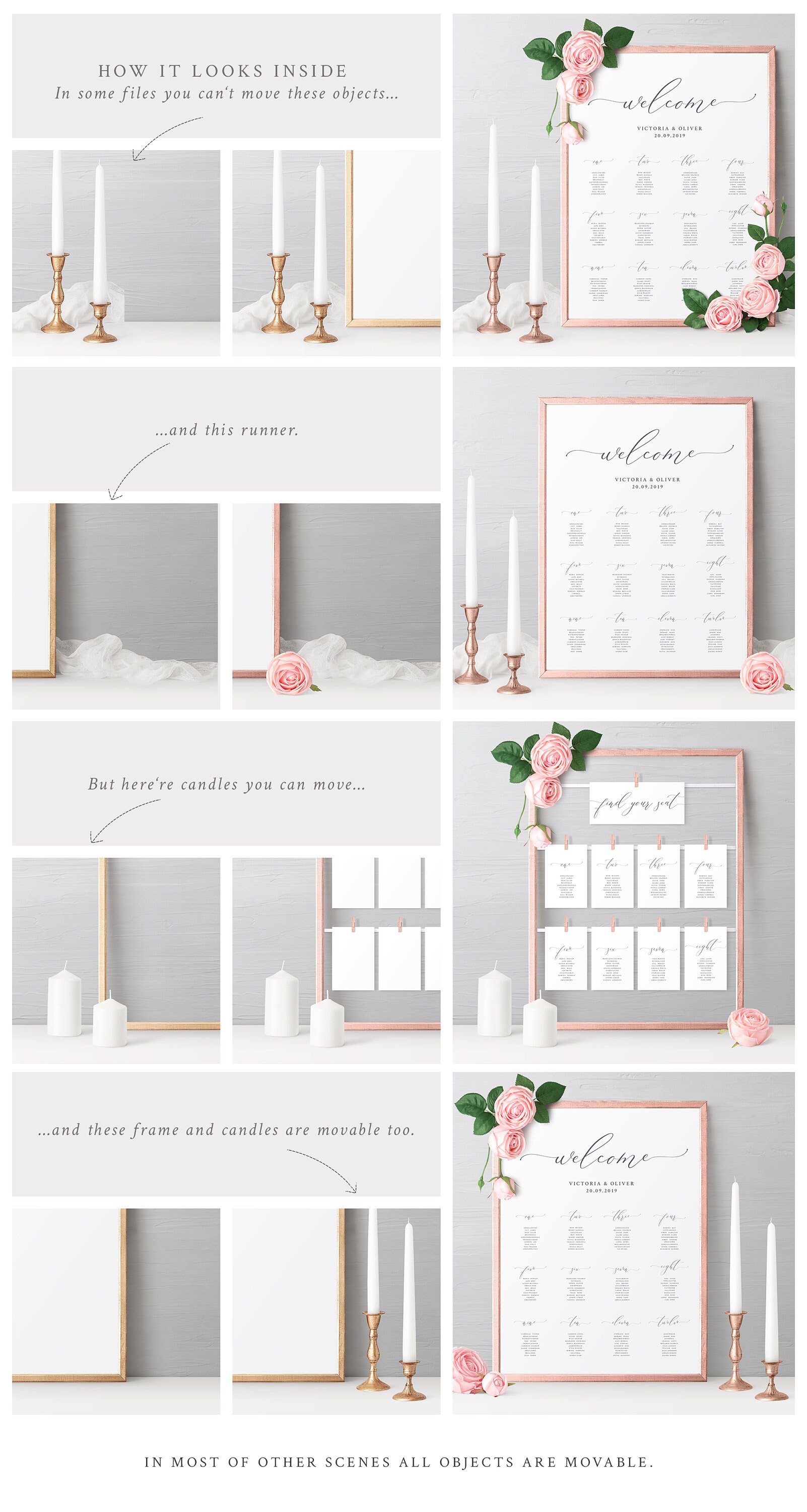 Wedding Seating Chart Mockup 18 X 24 / Frame - Etsy