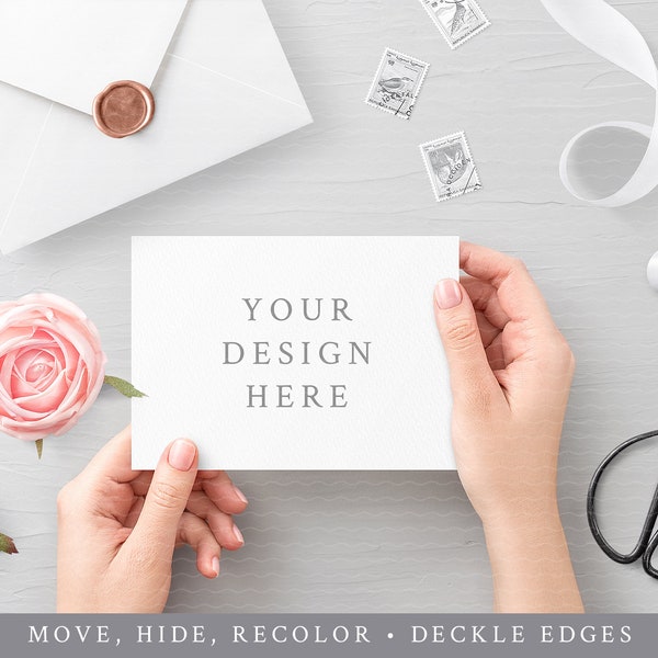 Wedding Invitation Mockup / Wedding Invites / Invitation Card Mockup / Woman Hands /Woman Holding Card / Envelope Template /  Wax Seal